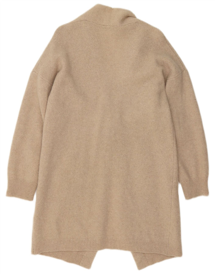 Maglione cardigan lungo da donna Benetton UK 14 Large Beige Lana