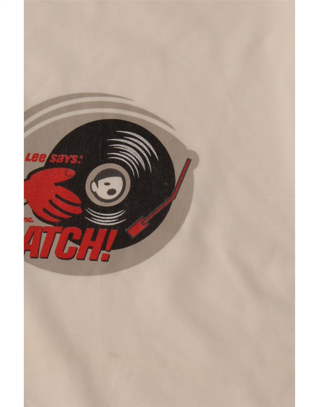 Maglietta grafica da donna Lee Top UK 16 grande cotone bianco