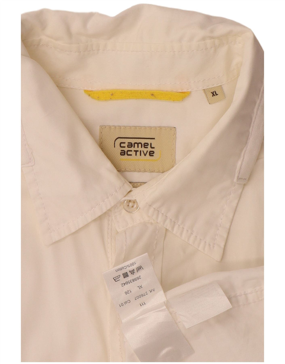 Camicia a maniche corte da uomo Camel Active XL in cotone bianco