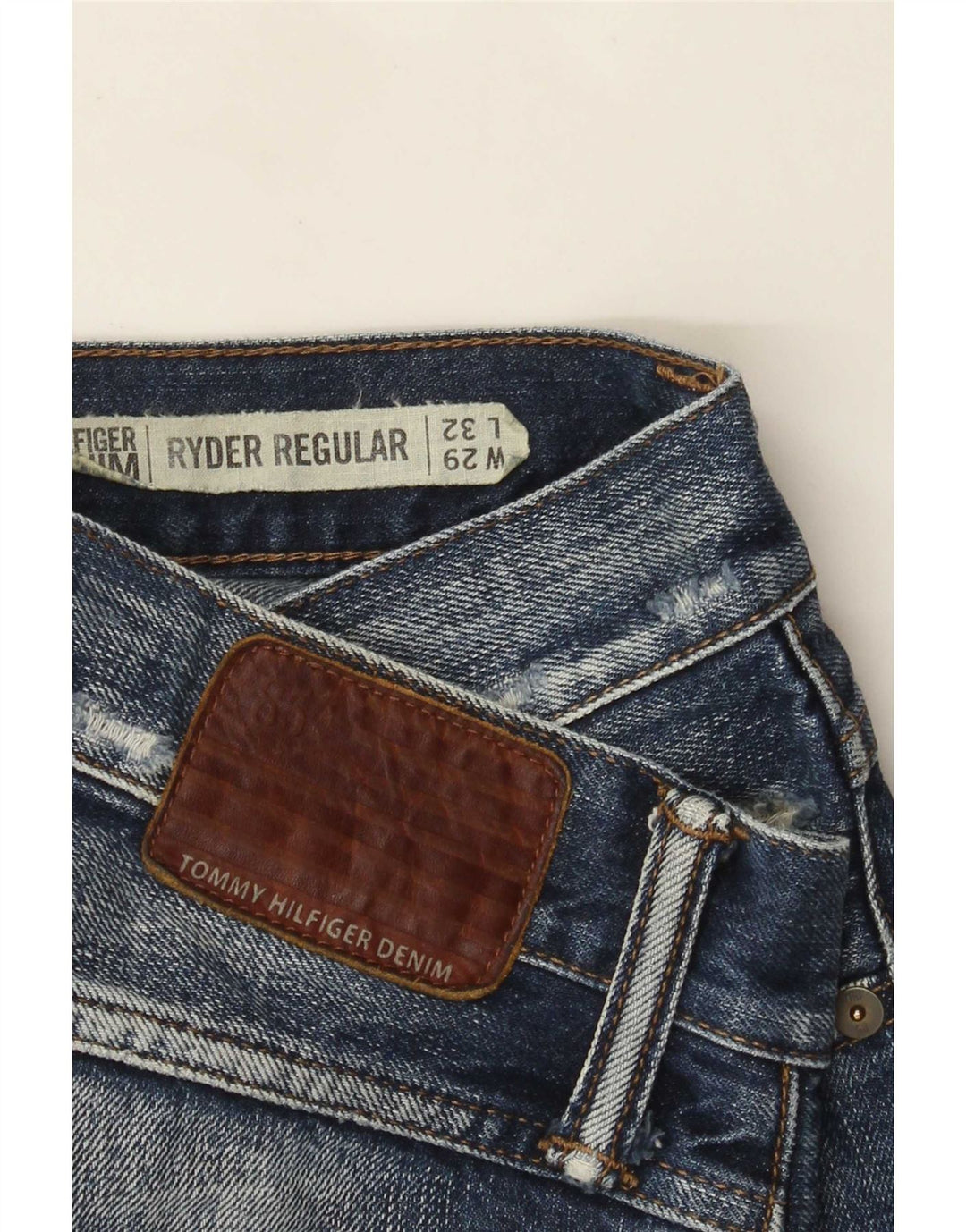 Tommy Hilfiger Donna Ryder Distressed Jeans dritti regolari W29 L32 Blu