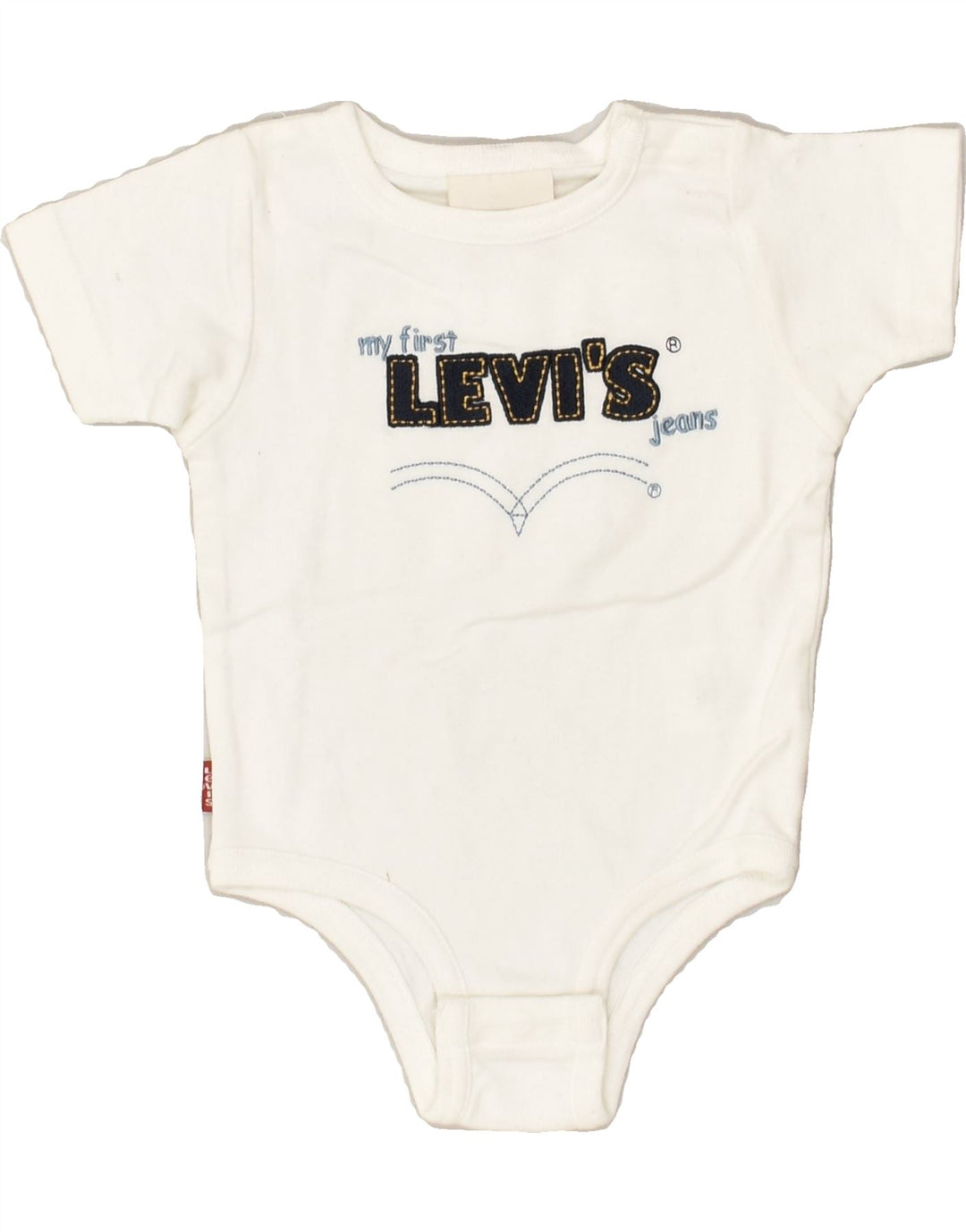 LEVI'S Baby Boys Graphic Bodysuit 3-6 Months White Cotton | Vintage Levi's | Thrift | Second-Hand Levi's | Used Clothing | Messina Hembry 