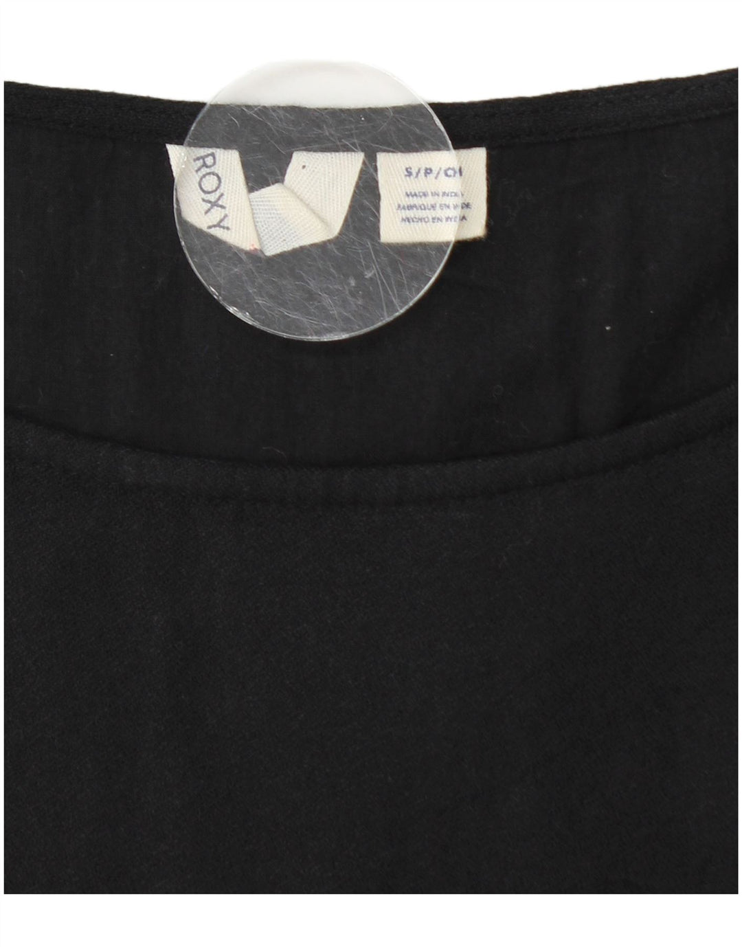 Abito a trapezio da donna a maniche lunghe ROXY UK 10 piccolo in cotone nero