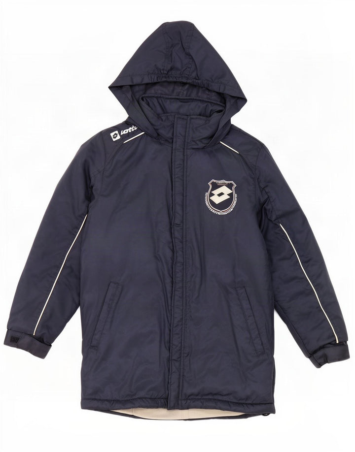 Cappotto imbottito con cappuccio per ragazzi Lotto 9-10 anni piccolo in nylon blu navy