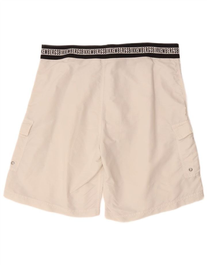 Bikkembergs Pantaloncini da bagno Graphic Cargo da uomo XL White Colourblock