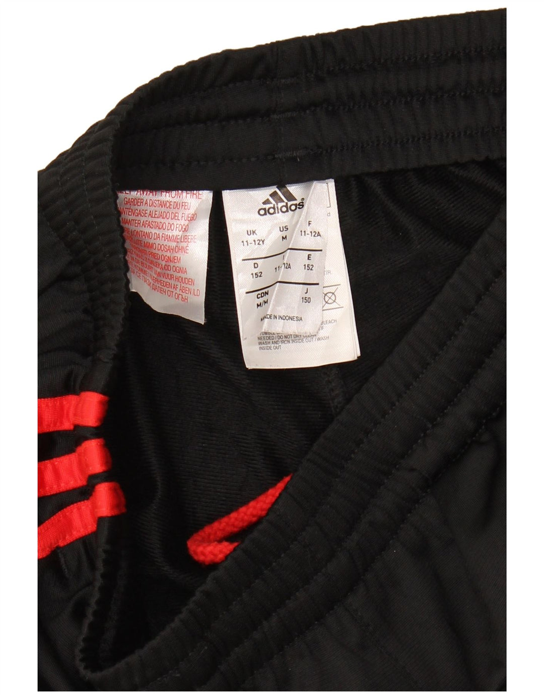 ADIDAS Boys Tracksuit Trousers Joggers 11-12 Years  Black Polyester
