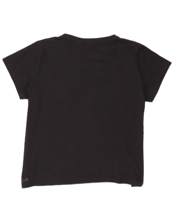 Maglietta grafica da donna Fila Top UK 14 grande cotone nero