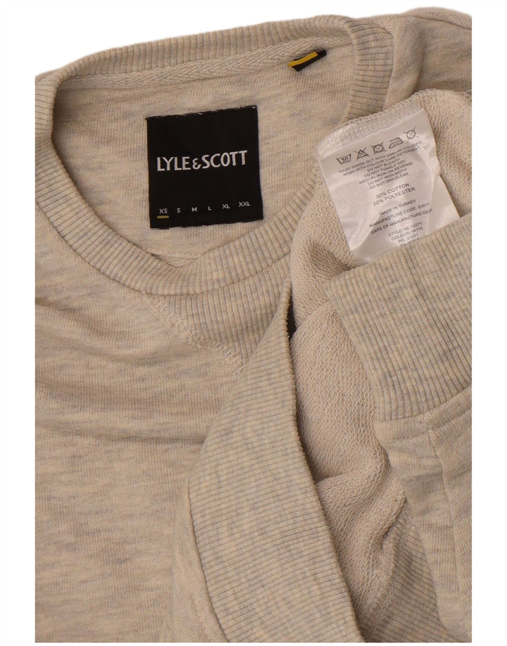 Lyle & Scott Felpa da uomo Maglione XS Cotone chiazzato grigio