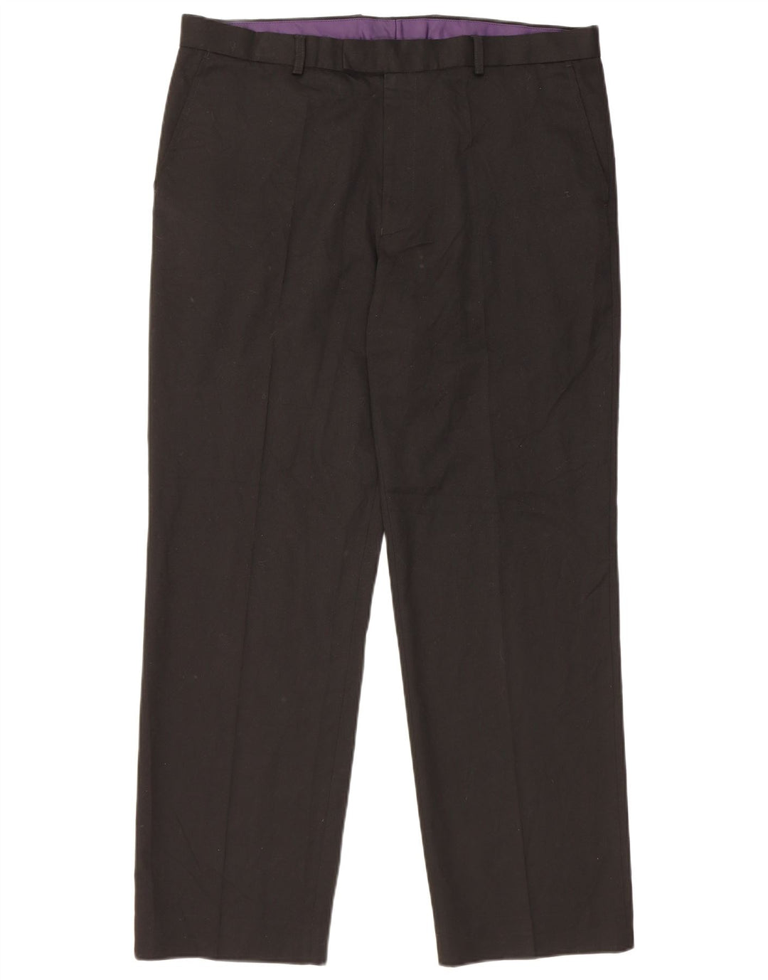 Pantaloni da abito vestibilità regolare da uomo Marks & Spencer W38 L31 poliestere nero