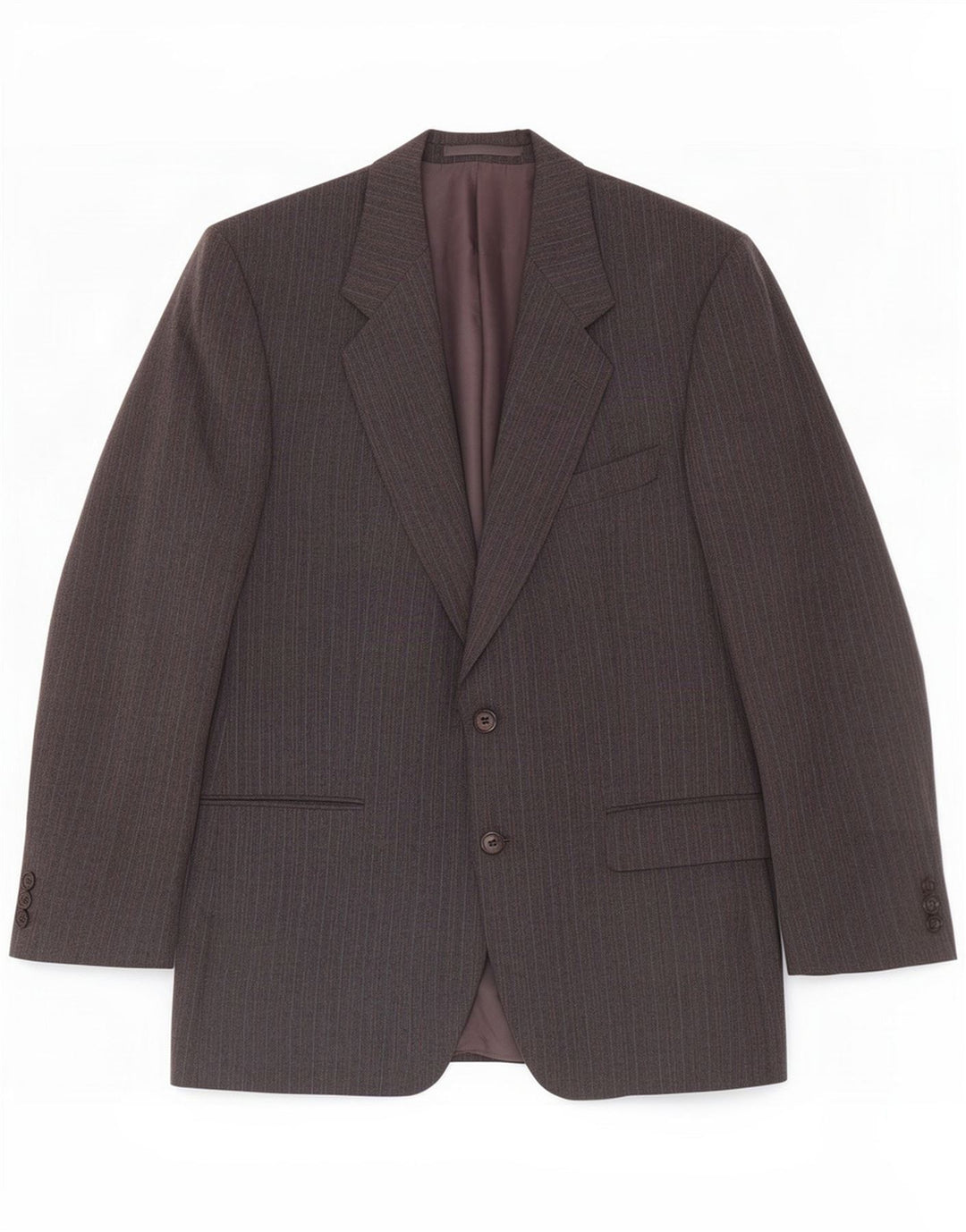 St Michael Giacca blazer da uomo a 2 bottoni UK 40 Grande poliestere gessato grigio
