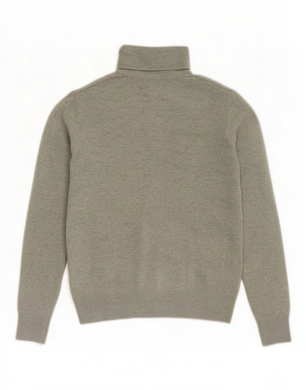 Marks & Spencer Womens Roll Neck Jumper Sweater UK 6 XS Green Polyester