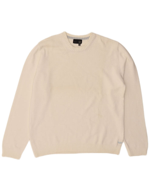 Maglione maglione girocollo da uomo Gas 2XL cotone bianco