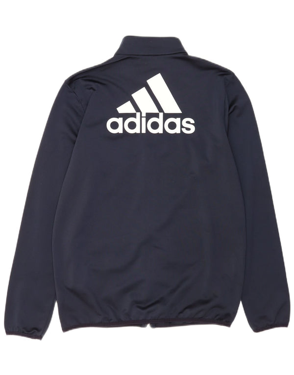 Giacca da ginnastica grafica da ragazzo Adidas 15-16 anni in poliestere blu navy