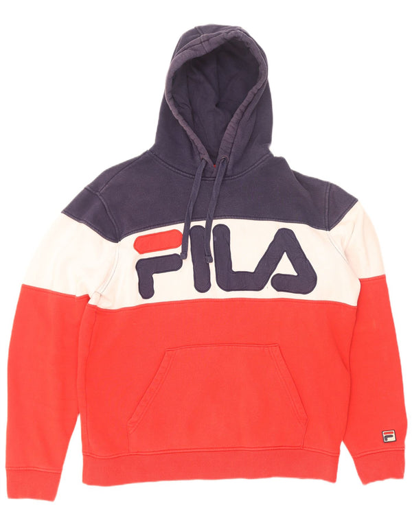 Felpa con cappuccio grafica da uomo Fila, cotone color block medio multicolore