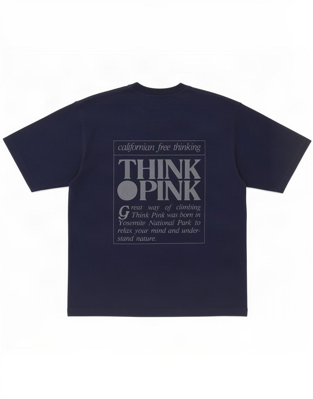 T-shirt grafica da uomo Think Pink Top blu navy medio