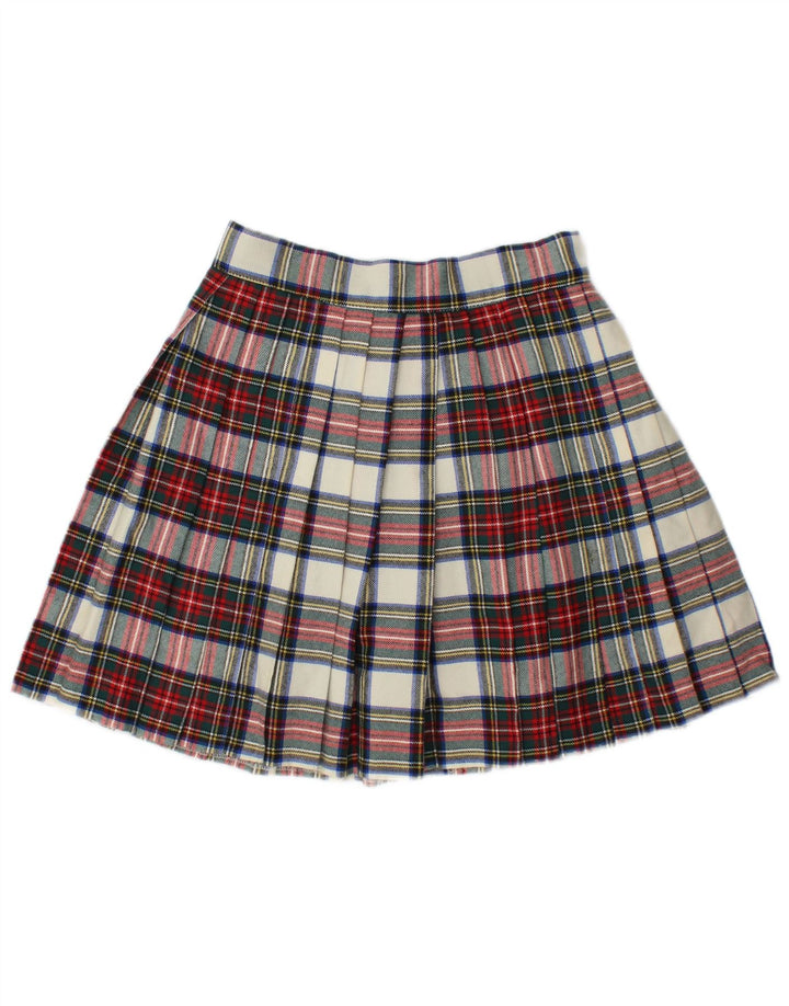 Mini gonna a pieghe da donna Swish IT 44 media W28 in lana scozzese multicolore