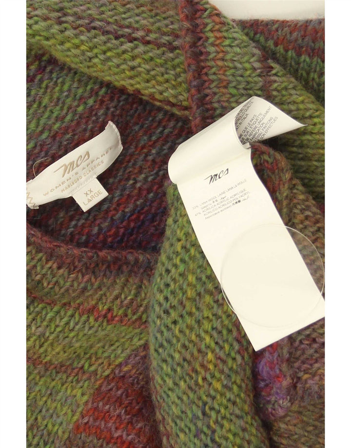 Maglione cardigan da donna Marlboro Classics UK 20 2XL a righe multicolore