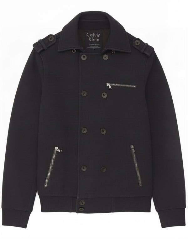 Calvin Klein Mens Double Breasted Military Jacket UK 36 Small Navy Blue
