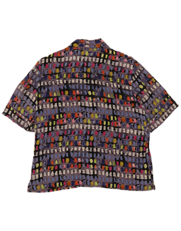 Cherie Camicia da donna a maniche corte camicetta IT 46 Large multicolore geometrica