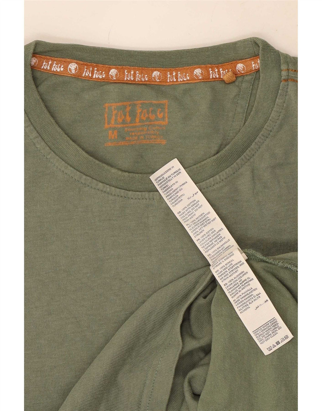 T-shirt grafica da uomo Fat Face Top in cotone verde medio