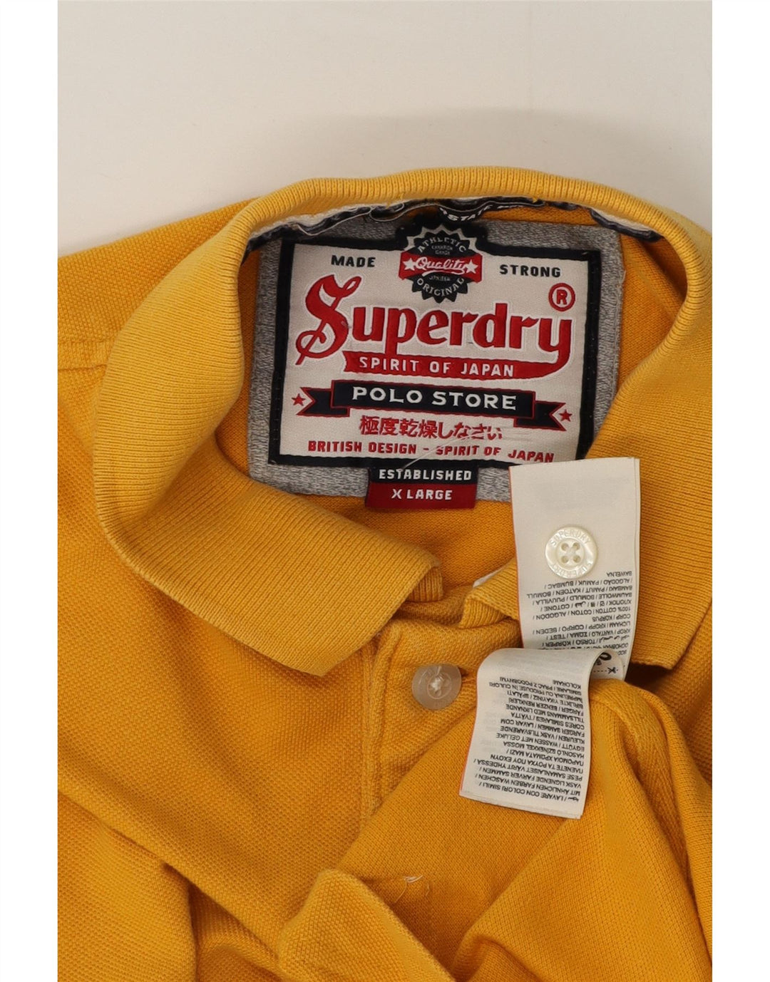 Polo grafica da uomo Superdry XL in cotone giallo
