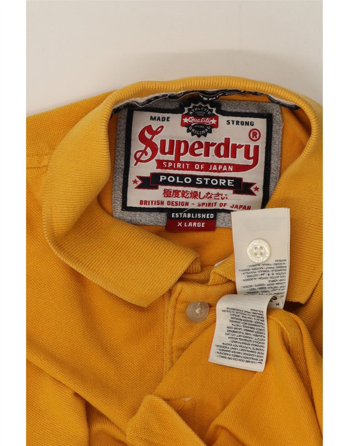 Polo grafica da uomo Superdry XL in cotone giallo