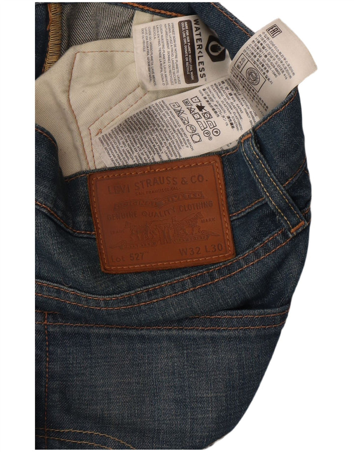 Levi's Uomo 527 Jeans Bootcut W32 L30 Cotone Blu