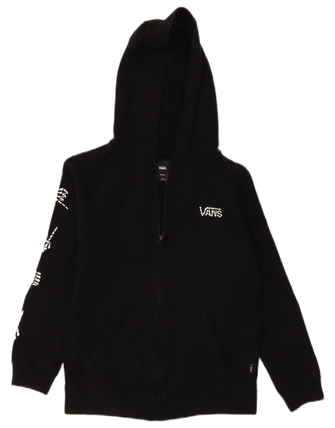 Felpa con cappuccio e zip grafica da bambino Vans 10-11 anni, colore nero medio