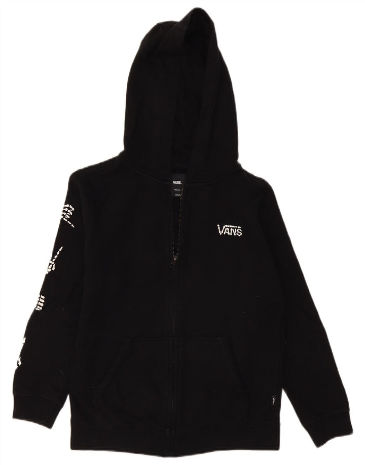 Felpa con cappuccio e zip grafica da bambino Vans 10-11 anni, colore nero medio