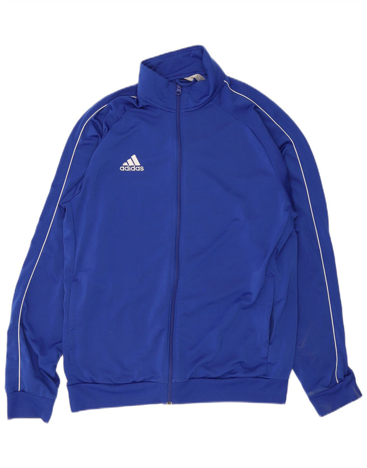 Giacca da ginnastica da uomo Adidas grande in poliestere blu