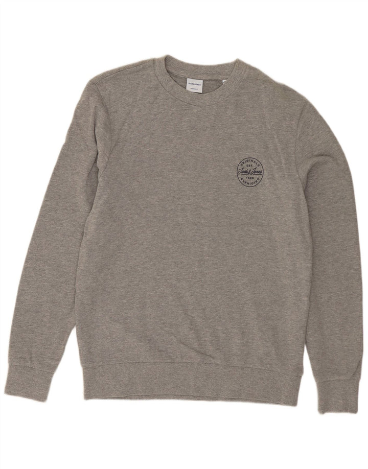 Jack & Jones Felpa da uomo Maglione in cotone chiazzato grigio medio