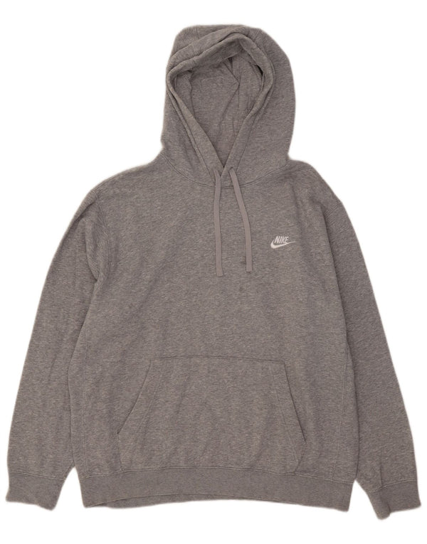 Felpa con cappuccio da uomo Nike Large in cotone chiazzato grigio