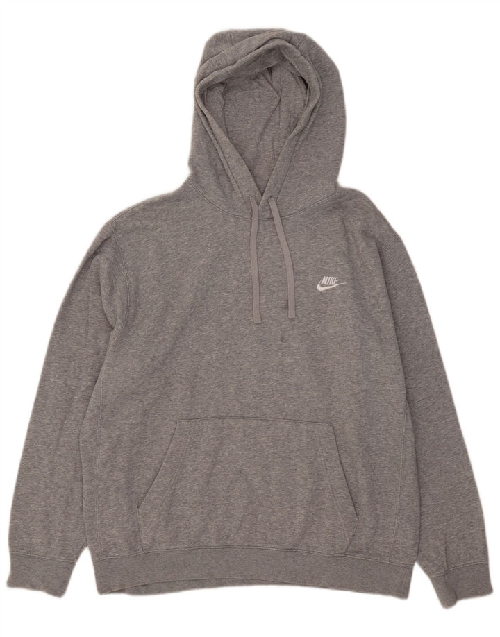 Felpa con cappuccio da uomo Nike Large in cotone chiazzato grigio