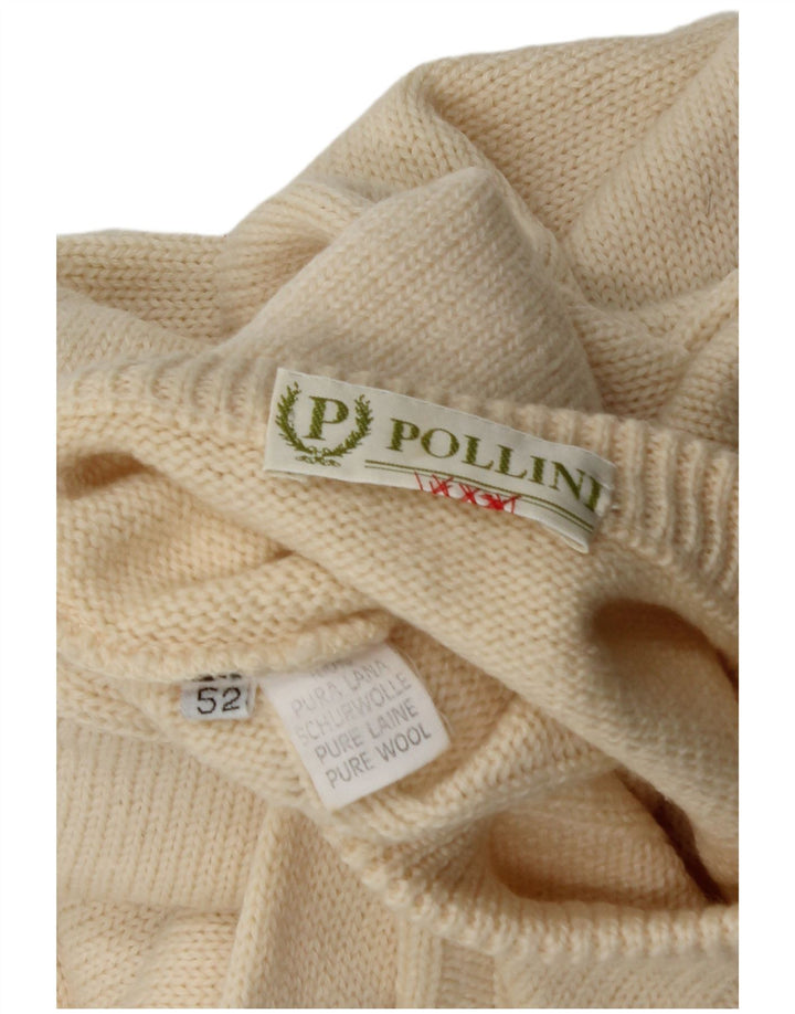 Pollini Uomo Maglione Girocollo Maglione IT 52 Large Beige Lana