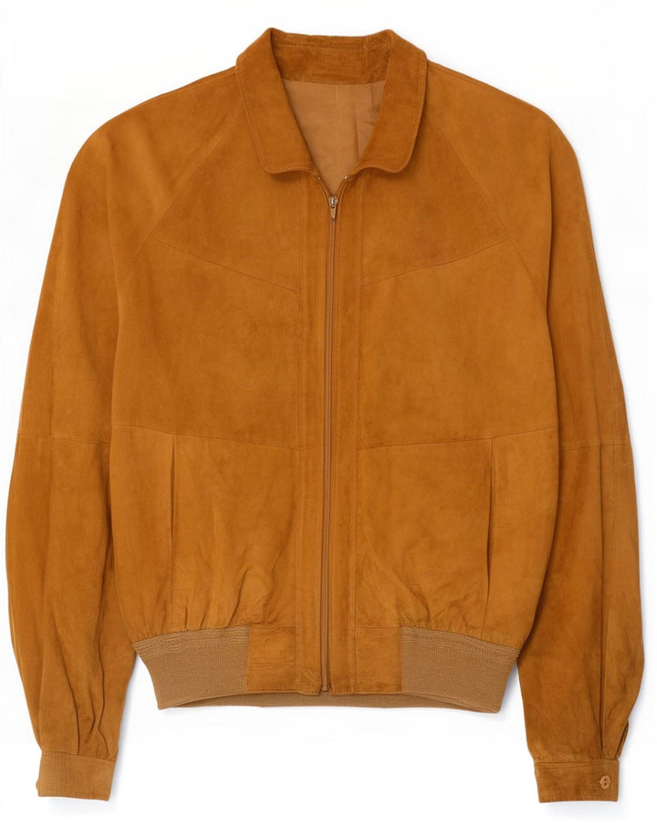 Giacca vintage in pelle scamosciata da uomo UK 42 XL Beige