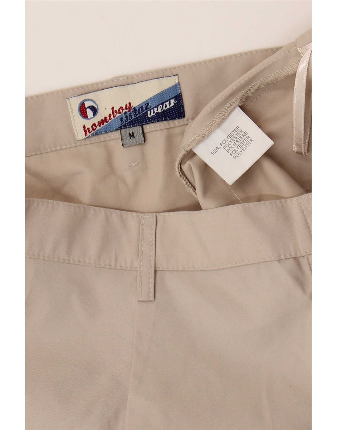 Minigonna vintage da donna media W28 poliestere beige