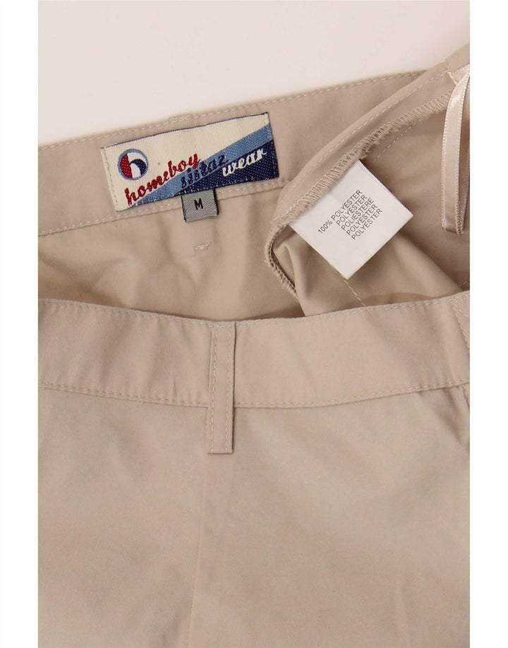 Minigonna vintage da donna media W28 poliestere beige