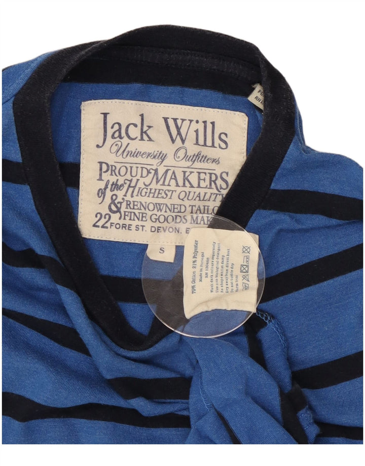 JACK WILLS T-shirt da uomo Top piccola in cotone a righe blu