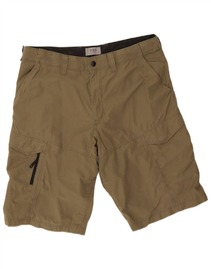 Pantaloncini cargo da uomo Marks & Spencer W34 grandi cotone kaki