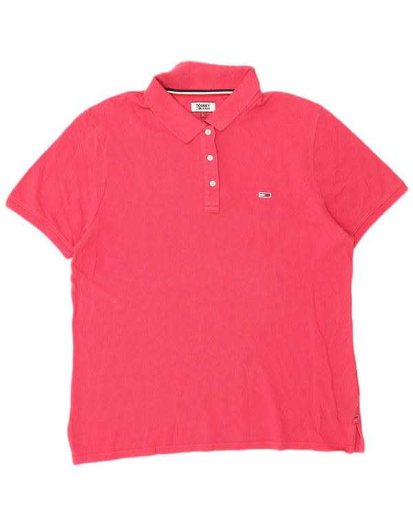 Polo da donna Tommy Hilfiger UK 16 grande cotone rosa
