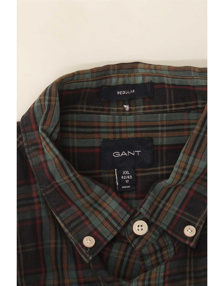 Gant Camicia da uomo in flanella vestibilità regolare taglia 42/43 17 2XL a quadri multicolore