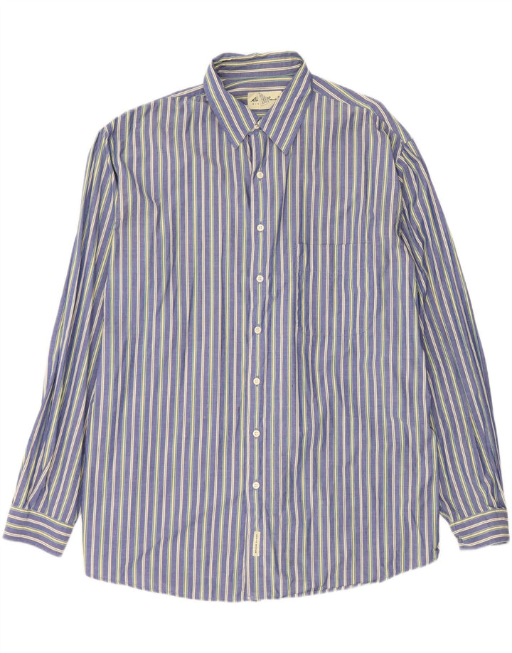 EDDIE BAUER Mens Shirt XL Blue Striped Cotton Vintage Eddie Bauer and Second-Hand Eddie Bauer from Messina Hembry 