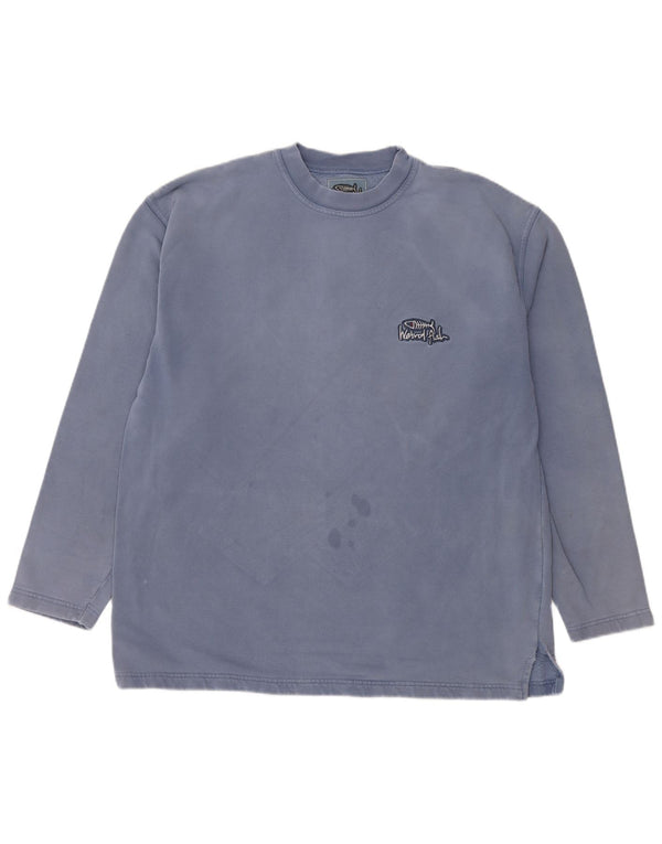 Felpa da uomo Weird Fish, maglione XL, cotone blu