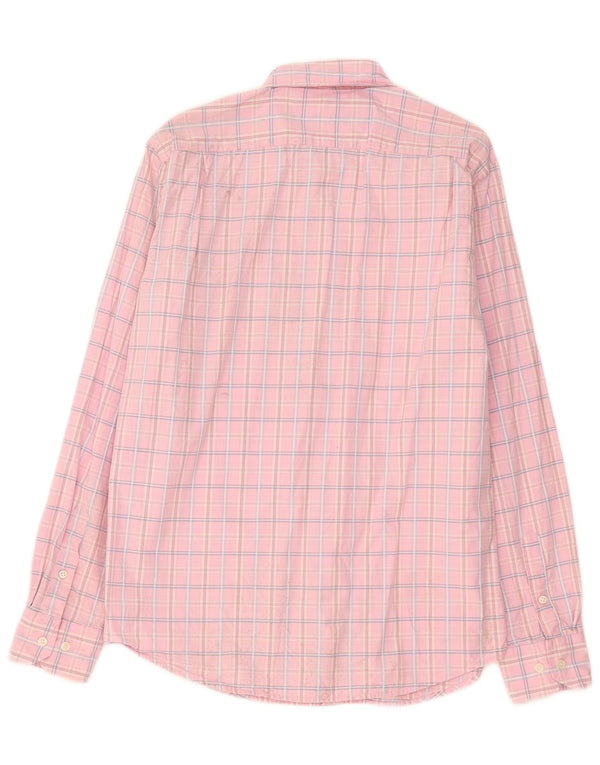 Camicia da uomo Gas Large in cotone a quadri rosa