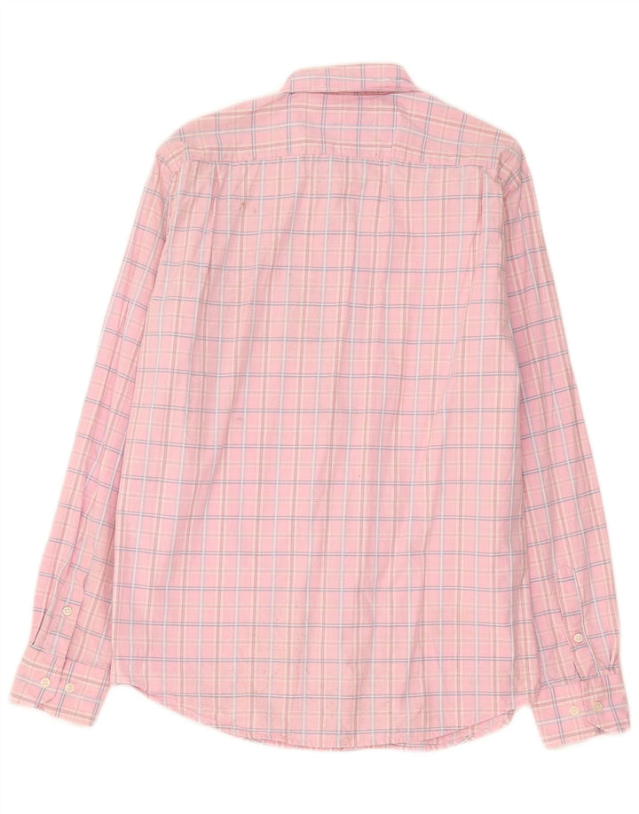 Camicia da uomo Gas Large in cotone a quadri rosa