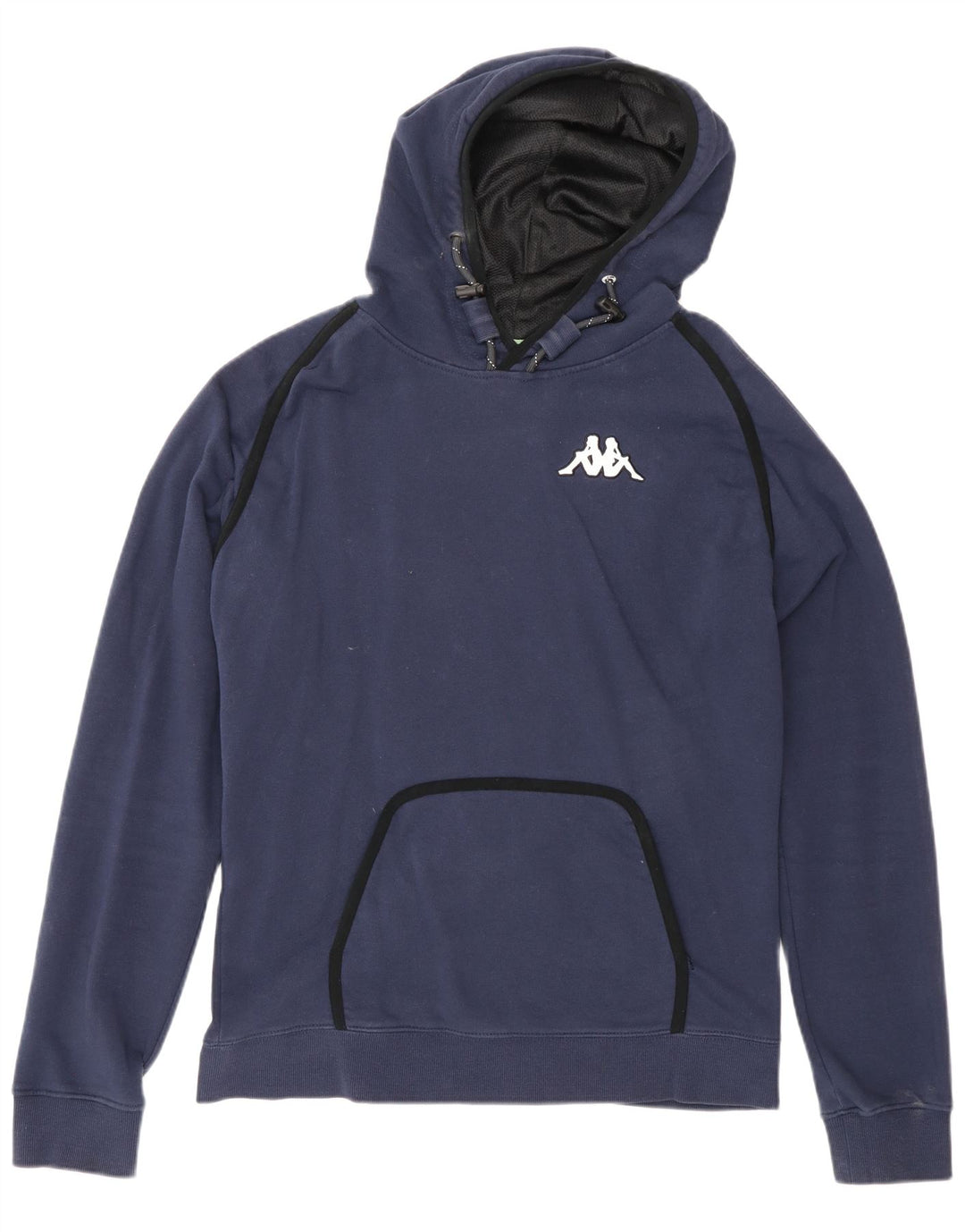 Felpa con cappuccio da uomo Kappa grande in cotone blu navy