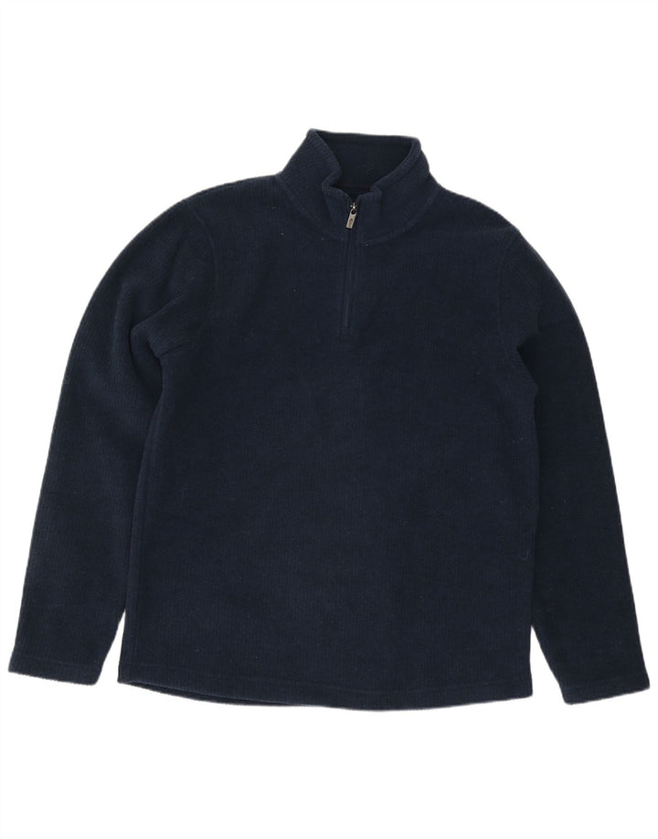 Felpa da uomo con collo con zip Weird Fish, grande poliestere blu navy