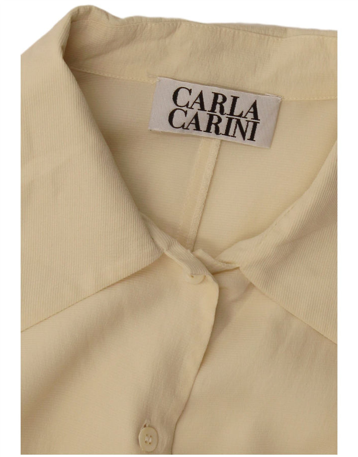 CARLA CARINI Camicia da donna Camicetta UK 14 Beige medio