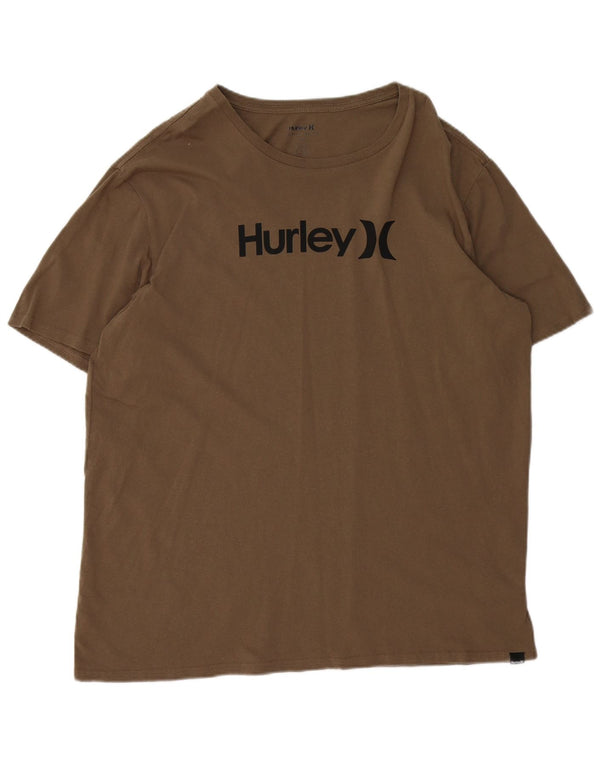 T-shirt grafica da uomo Hurley Top XL in cotone kaki