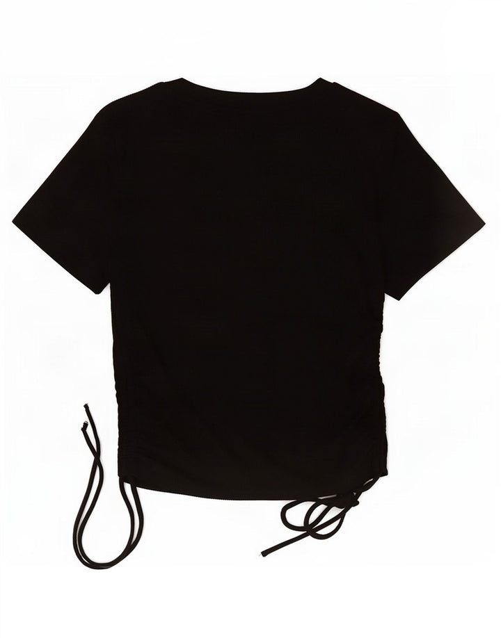 Top corto da donna Zara UK 12 poliestere nero medio