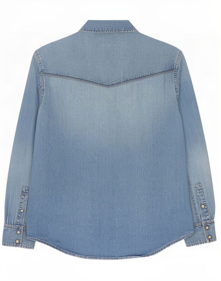 Camicia di jeans da uomo Wrangler XL in cotone blu